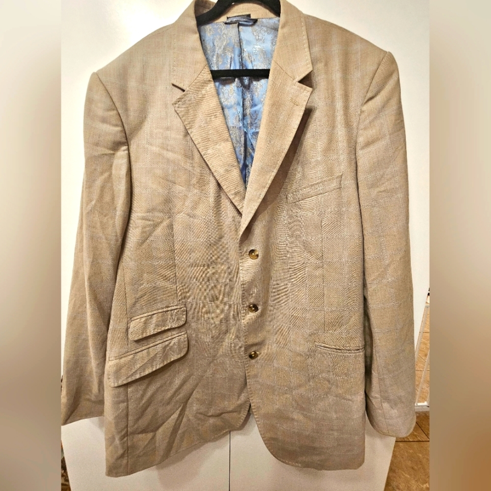 Steve Harvey Collection Beige Suit Jacket